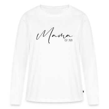 Mama Est 2021 - Frauen Premium Bio Langarmshirt - Weiß - Vorne - Julia (174cm)