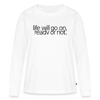 VIE - T-shirt manches longues Premium bio Femme - blanc - Devant - Julia (174cm)