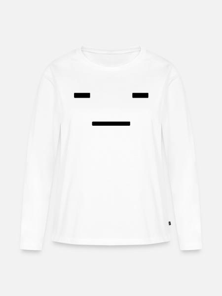 Gesicht - Frauen Premium Bio Langarmshirt - Weiß