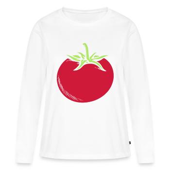 Tomate - Frauen Premium Bio Langarmshirt - Weiß - Vorne - Julia (174cm)