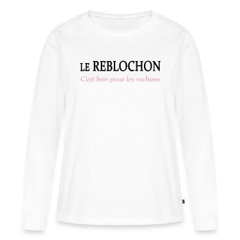 Le reblochon c'est bon - T-shirt manches longues Premium bio Femme - blanc - Devant - Julia (174cm)