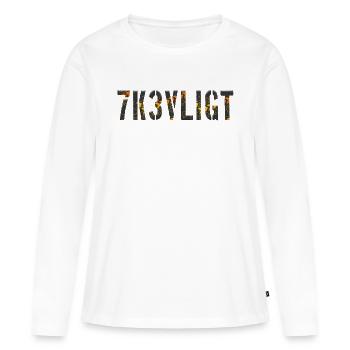 SMS chat langue fortifications anglais trois 3 trois - T-shirt manches longues Premium bio Femme - blanc - Devant - Julia (174cm)