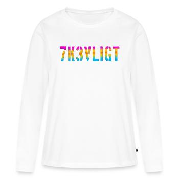 SMS chat langue fortifications anglais trois 3 trois - T-shirt manches longues Premium bio Femme - blanc - Devant - Julia (174cm)