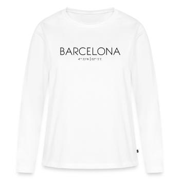 Barcelone, Catalogne, Espagne, Mer Méditerranée - T-shirt manches longues Premium bio Femme - blanc - Devant - Julia (174cm)