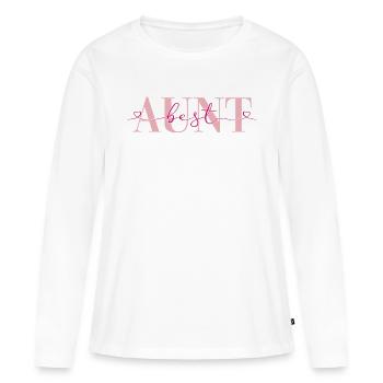 Meilleur cadeau de tante Tantes de cœur de famille - T-shirt manches longues Premium bio Femme - blanc - Devant - Julia (174cm)