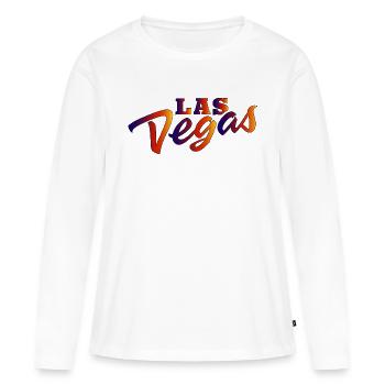 LAS VEGAS - T-shirt manches longues Premium bio Femme - blanc - Devant - Julia (174cm)