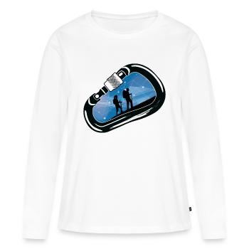 Klettern mit Karabinern - Frauen Premium Bio Langarmshirt - Weiß - Vorne - Julia (174cm)
