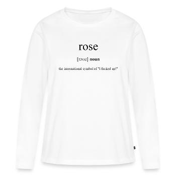 Rose Definition Dictionary - Frauen Premium Bio Langarmshirt - Weiß - Vorne - Julia (174cm)