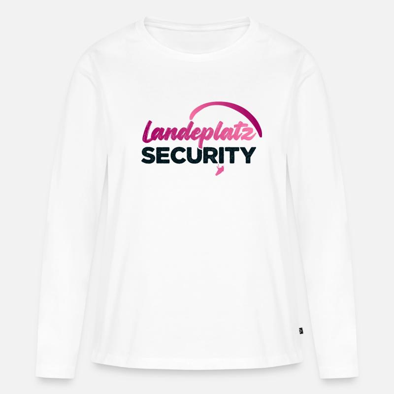Landeplatz SECURITY - Frauen Premium Bio Langarmshirt - Weiß