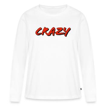 Crazy - Women's Premium Organic Long Sleeve Shirt - white - Front - Julia (174cm)