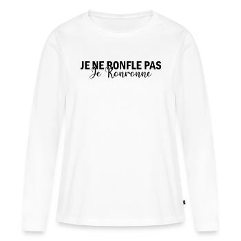 Je Ne Ronfle Pas Je Ronronne - T-shirt manches longues Premium bio Femme - blanc - Devant - Julia (174cm)
