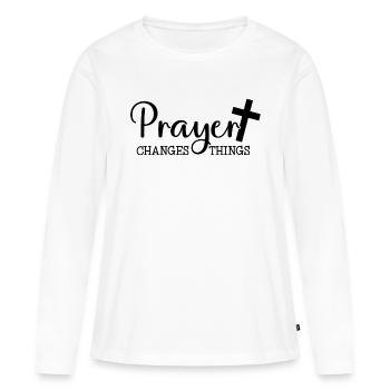 Prayer changes - Women's Premium Organic Long Sleeve Shirt - white - Front - Julia (174cm)