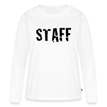 staff - T-shirt manches longues Premium bio Femme - blanc - Devant - Julia (174cm)