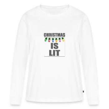 Weihnacht Weihnachten Weihnacht Weihnachten - Frauen Premium Bio Langarmshirt - Weiß - Vorne - Julia (174cm)