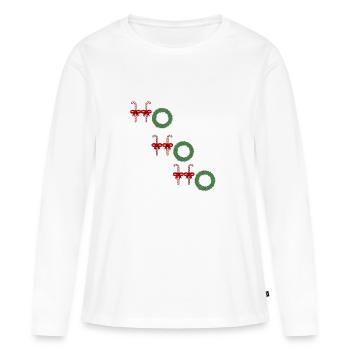 Weihnacht Weihnachten Weihnacht Weihnachten - Frauen Premium Bio Langarmshirt - Weiß - Vorne - Julia (174cm)