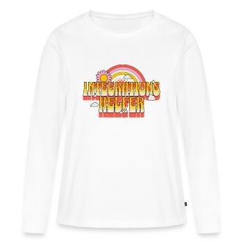 Assistante d’intégration I-Helper School KiTa Blume - T-shirt manches longues Premium bio Femme - blanc - Devant - Julia (174cm)