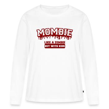 Mombie - Comme un zombie mais avec des enfants - T-shirt manches longues Premium bio Femme - blanc - Devant - Julia (174cm)