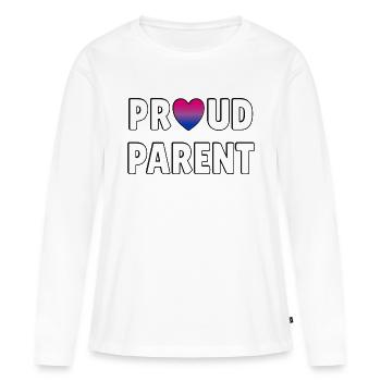 Fier parent Bi Flag - T-shirt manches longues Premium bio Femme - blanc - Devant - Julia (174cm)