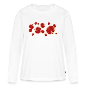 Der Duft des Granatapfels - Frauen Premium Bio Langarmshirt - Weiß - Vorne - Julia (174cm)