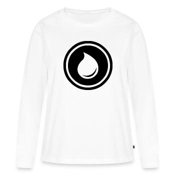 Une goutte d’eau dans l’océan - T-shirt manches longues Premium bio Femme - blanc - Devant - Julia (174cm)