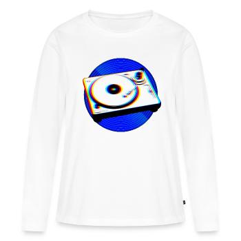Record Turntable Music Retro - Women's Premium Organic Long Sleeve Shirt - white - Front - Julia (174cm)