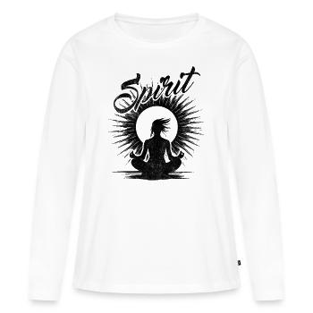 Yoga Spirit - Das Wohlbefinden der Meditation - Frauen Premium Bio Langarmshirt - Weiß - Vorne - Julia (174cm)