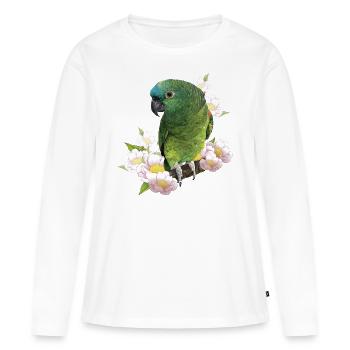 L’amazone à front bleu - T-shirt manches longues Premium bio Femme - blanc - Devant - Julia (174cm)