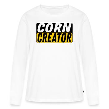 Créateur de maïs Cultivateur de maïs Cultivateur - T-shirt manches longues Premium bio Femme - blanc - Devant - Julia (174cm)