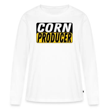 Producteur de maïs Cultivateur de maïs Producteur Cultivateur - T-shirt manches longues Premium bio Femme - blanc - Devant - Julia (174cm)