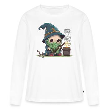 La force de la technologie - T-shirt manches longues Premium bio Femme - blanc - Devant - Julia (174cm)