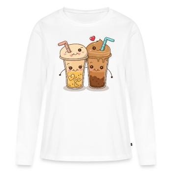 Assouvissez vos envies - T-shirt manches longues Premium bio Femme - blanc - Devant - Julia (174cm)