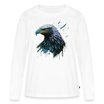 Libérez la Majesté : l’aigle - T-shirt manches longues Premium bio Femme - blanc - Devant - Julia (174cm)