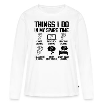 Storm Chaser Tornado Chasing Funny Twister Chasers - T-shirt manches longues Premium bio Femme - blanc - Devant - Julia (174cm)
