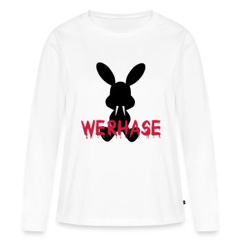 Return of the werhase - Frauen Premium Bio Langarmshirt - Weiß - Vorne - Julia (174cm)