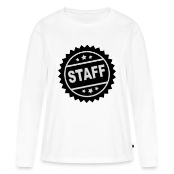 staff - T-shirt manches longues Premium bio Femme - blanc - Devant - Julia (174cm)