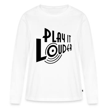 PLAY IT PLUS FORT - T-shirt manches longues Premium bio Femme - blanc - Devant - Julia (174cm)