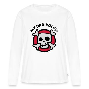 my_dad_rocks_3c - T-shirt manches longues Premium bio Femme - blanc - Devant - Julia (174cm)