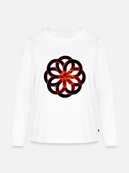 Glühender Knoten - Frauen Premium Bio Langarmshirt - Weiß
