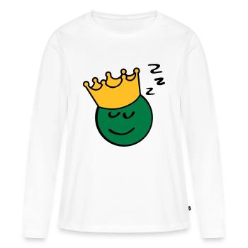 Pois roi sommeil - T-shirt manches longues Premium bio Femme - blanc - Devant - Julia (174cm)