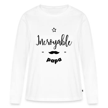 Incroyable papa - T-shirt manches longues Premium bio Femme - blanc - Devant - Julia (174cm)