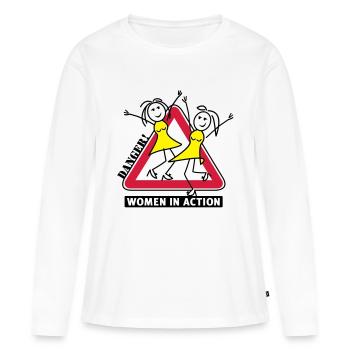 femmes en action - T-shirt manches longues Premium bio Femme - blanc - Devant - Julia (174cm)