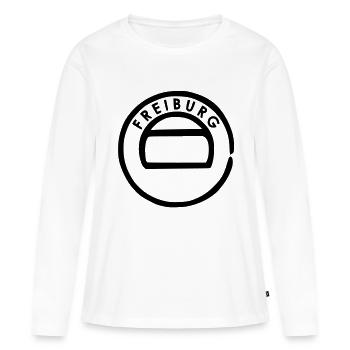 Freiburg - Frauen Premium Bio Langarmshirt - Weiß - Vorne - Julia (174cm)