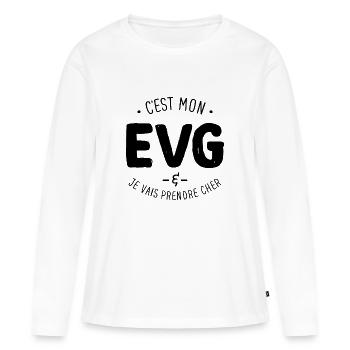 C'est mon evg mariage - T-shirt manches longues Premium bio Femme - blanc - Devant - Julia (174cm)