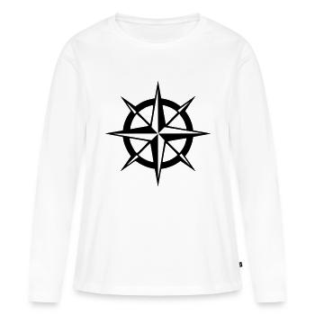 Kompass - Frauen Premium Bio Langarmshirt - Weiß - Vorne - Julia (174cm)