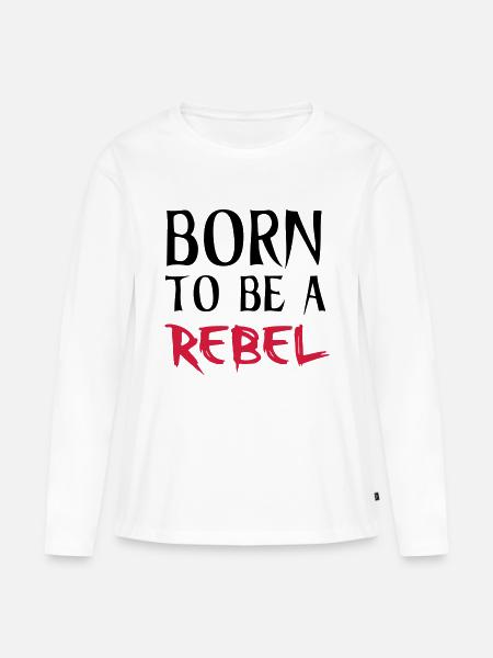 Rebel - Frauen Premium Bio Langarmshirt - Weiß
