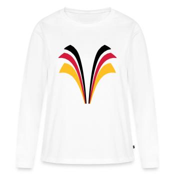Bande des lignes du pavillon de l'Allemagne - T-shirt manches longues Premium bio Femme - blanc - Devant - Julia (174cm)