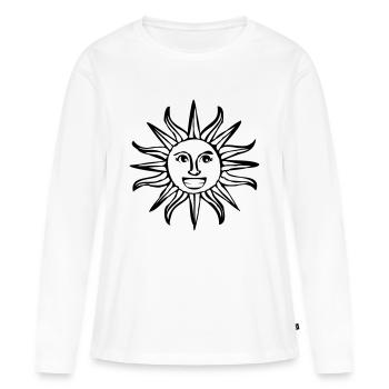 Soleil vacances d'été heureux - T-shirt manches longues Premium bio Femme - blanc - Devant - Julia (174cm)