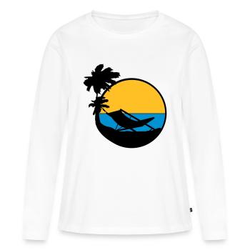 palmen sun silhouette lounge chair chaise de plage url - T-shirt manches longues Premium bio Femme - blanc - Devant - Julia (174cm)