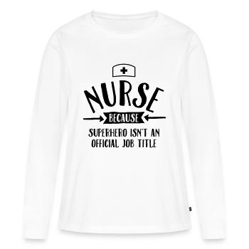 Nurse - Superhero - T-shirt manches longues Premium bio Femme - blanc - Devant - Julia (174cm)