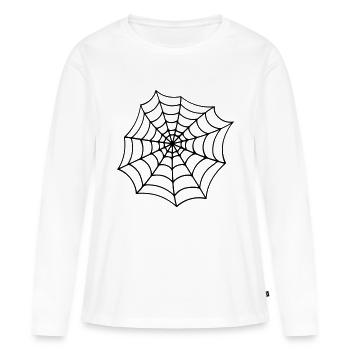 toile d'araignée toiles d'araignée réticule - T-shirt manches longues Premium bio Femme - blanc - Devant - Julia (174cm)